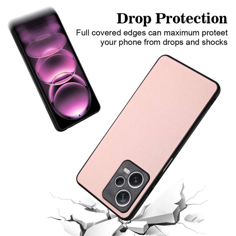 For Xiaomi Redmi Note 12 5G Global R20 Leather Pattern Phone Single Case(Pink)