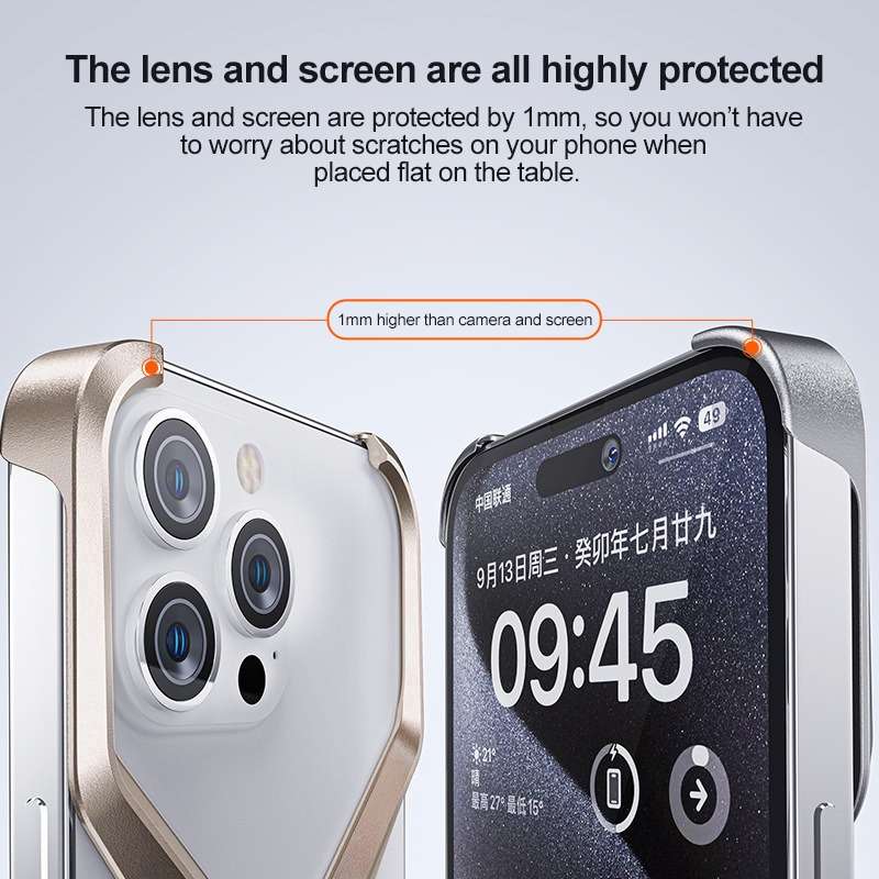 For iPhone 15 Pro Frameless X-shaped Metal Phone Case(Grey)