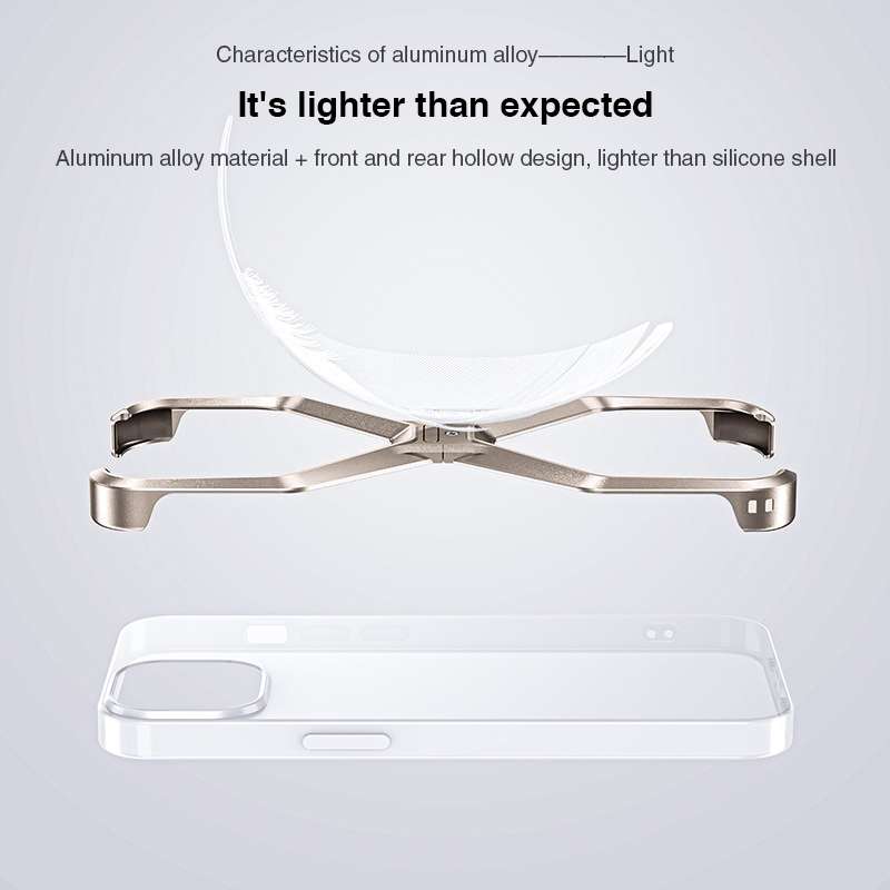 For iPhone 15 Pro Frameless X-shaped Metal Phone Case(Grey)