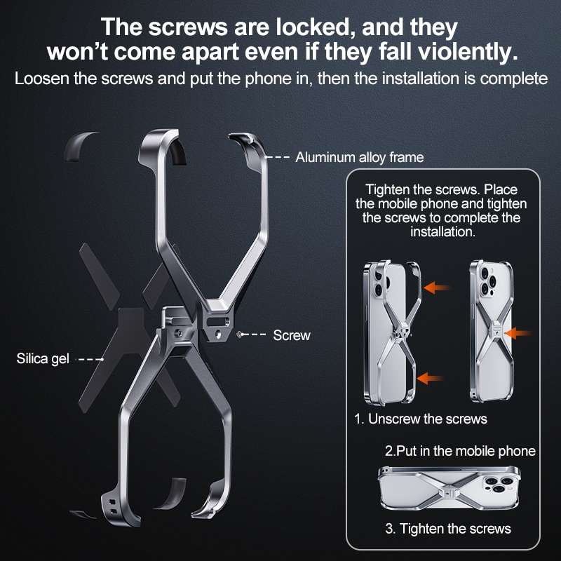 For iPhone 15 Pro Frameless X-shaped Metal Phone Case(Grey)