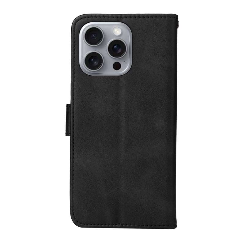 For iPhone 16 Pro Max Classic Calf Texture Flip Leather Phone Case(Black)