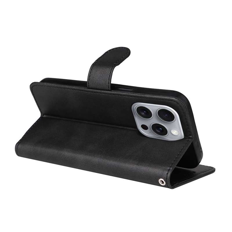 For iPhone 16 Pro Max Classic Calf Texture Flip Leather Phone Case(Black)