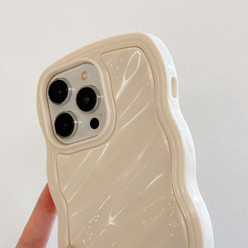 For iPhone 15 Pro Solid Color Waves PC Hybrid TPU Phone Case(Wine Red)