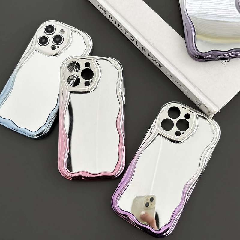 For iPhone 11 Pro Max Gradient Wave Mirror TPU Phone Case(Light Purple)