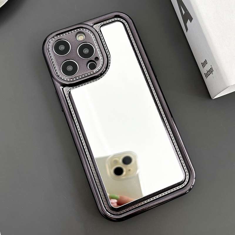 For iPhone 14 Pro Electroplating Mirror TPU Phone Case(Black)