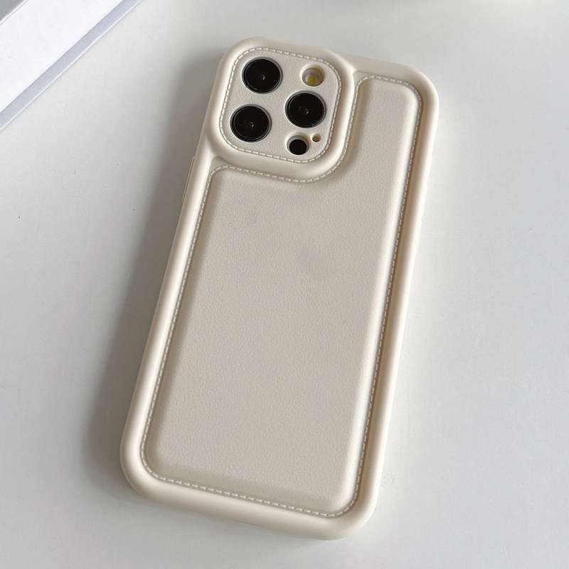 For iPhone 12 Pro Frosted Leather Texture TPU Phone Case(White)