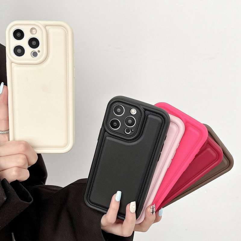 For iPhone 14 Pro Max Frosted Leather Texture TPU Phone Case(Pink)