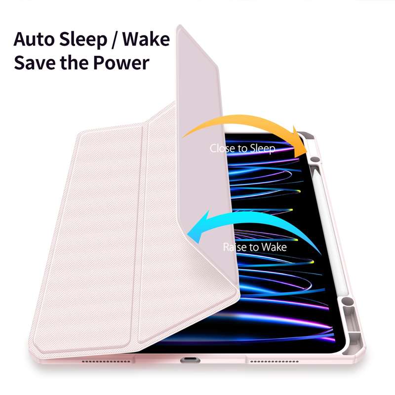 For iPad Pro 13 2024 DUX DUCIS TOBY Series Antiskid Leather Tablet Case with Sleep / Wake-up Fu