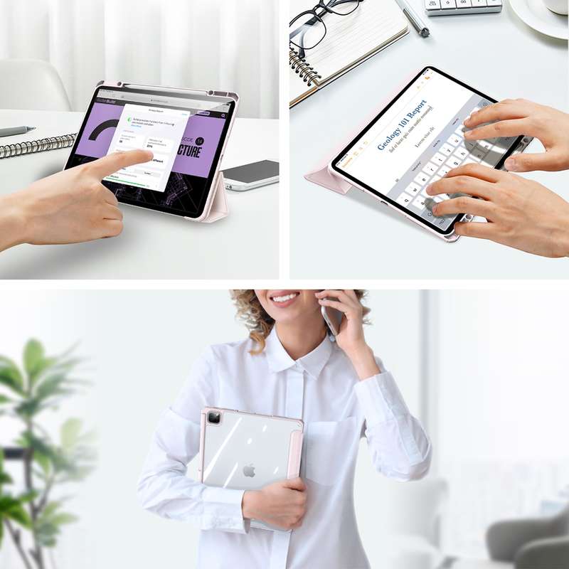 For iPad Pro 13 2024 DUX DUCIS TOBY Series Antiskid Leather Tablet Case with Sleep / Wake-up Fu