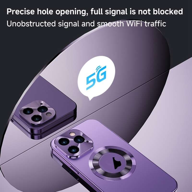 For iPhone 15 Plus Magnetic HD Tempered Glass Phone Case(Purple)