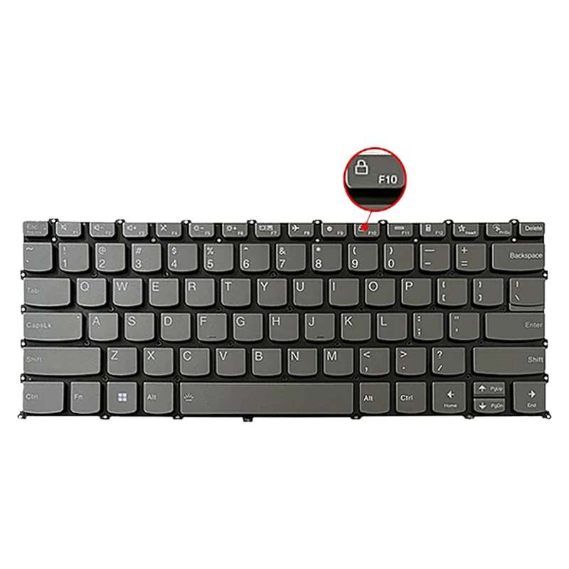 For Lenovo IdeaPad 5 / Yoga Slim 7 Pro US Version Laptop Backlight Keyboard, F10 Key with Lock Icon