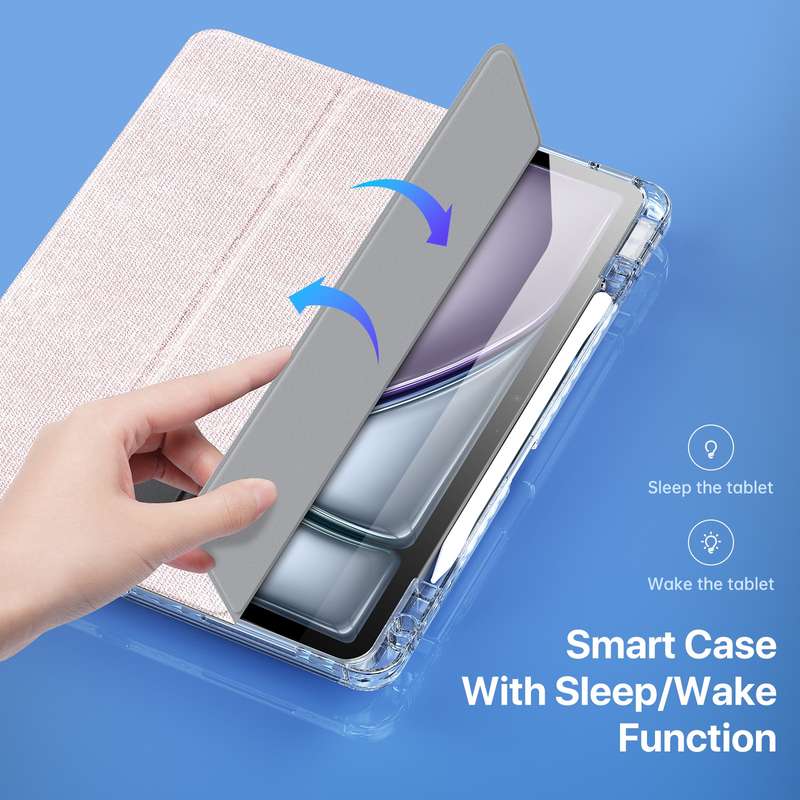 For iPad Air 13 2024 / Pro 12.9 DUX DUCIS Unid Series PU+TPU Smart Tablet Case(Pink)