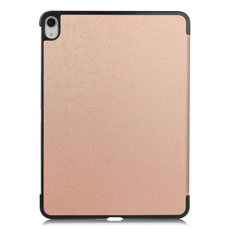 For iPad Air 13 2024 Custer Pure Color 3-Fold Holder Smart Leather Tablet Case(Rose Gold)