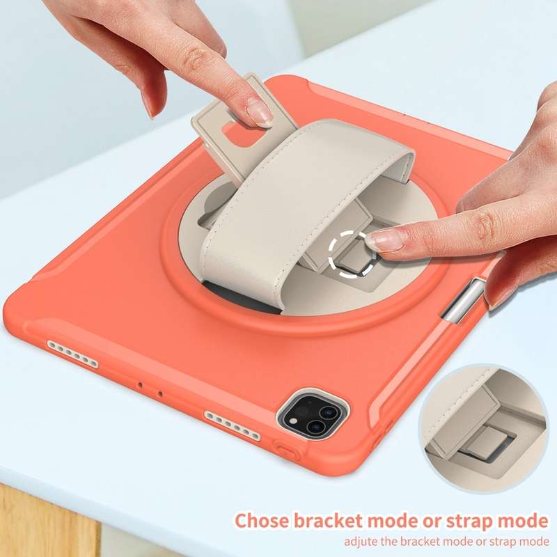 For iPad Pro 11 2024 Spider Wheel Silicone Hybrid PC Tablet Case(Coral Orange)