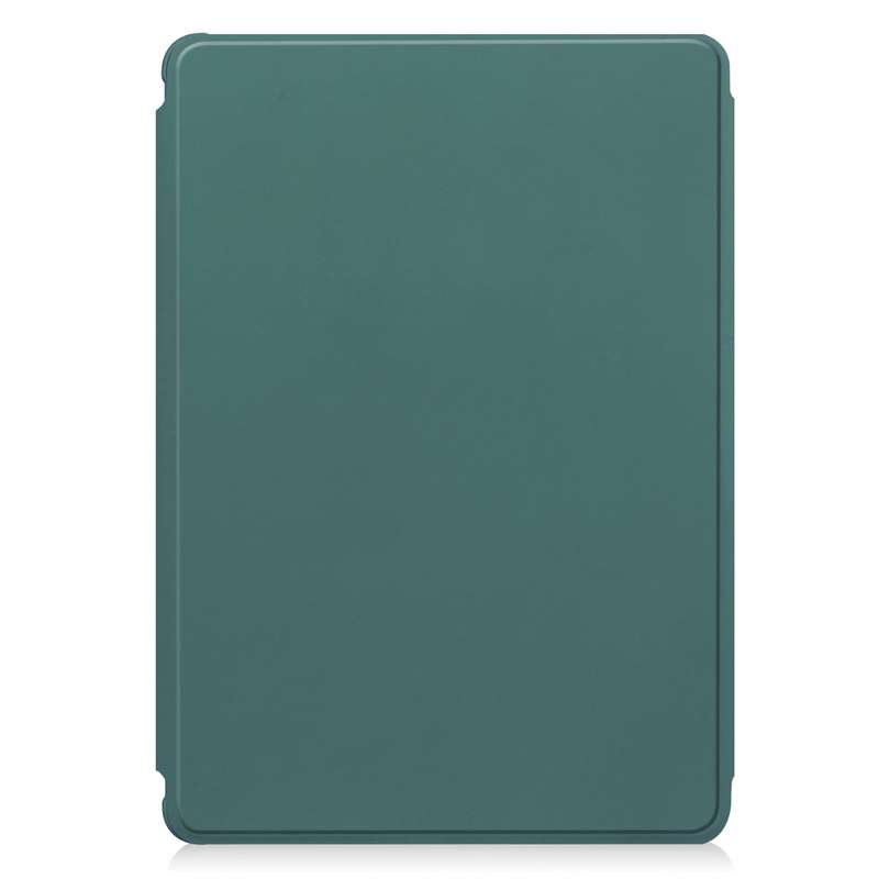 For iPad Pro 13 2024 Transparent Rotation Smart Leather Tablet Case with Keyboard(Dark Green)