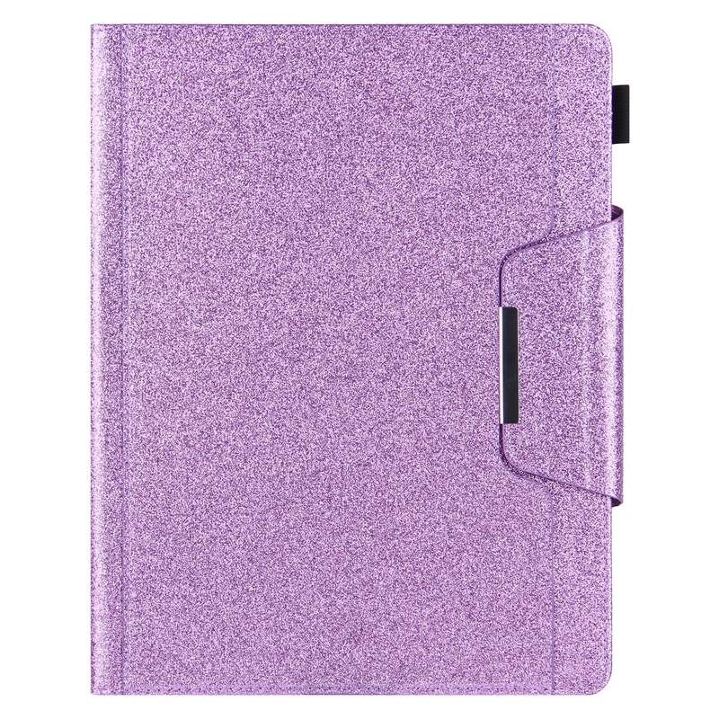 For iPad Pro 13 2024 Glitter Metal Buckle Leather Smart Tablet Case(Purple)