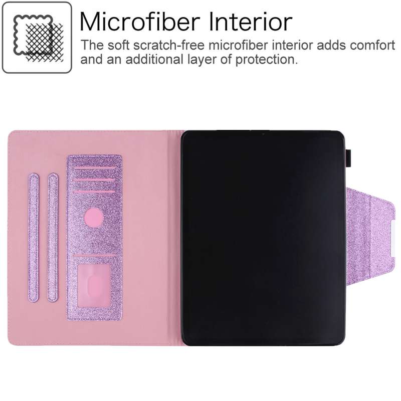 For iPad Pro 13 2024 Glitter Metal Buckle Leather Smart Tablet Case(Purple)