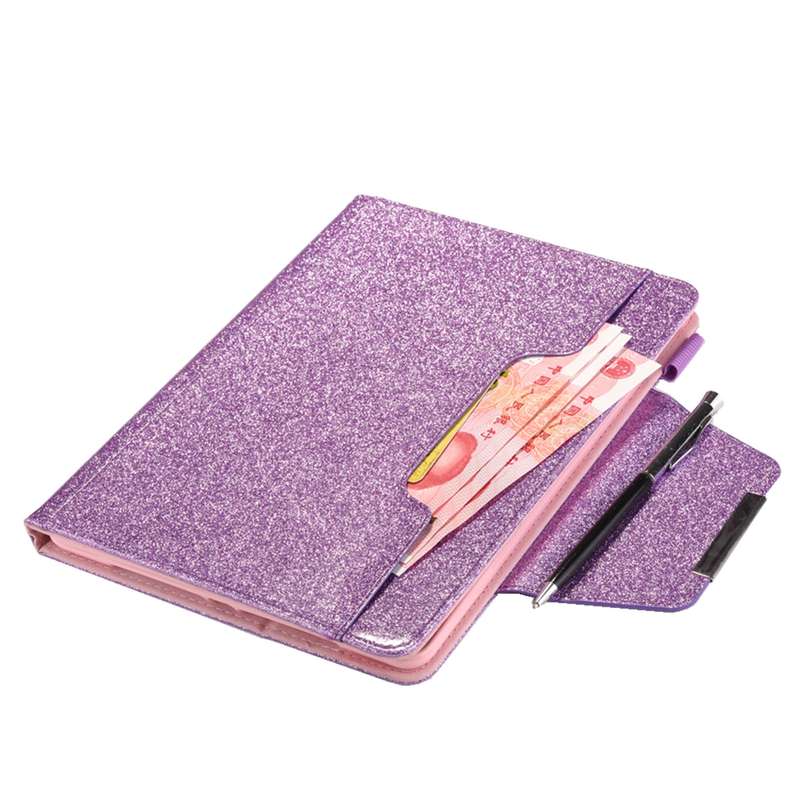 For iPad Pro 13 2024 Glitter Metal Buckle Leather Smart Tablet Case(Purple)