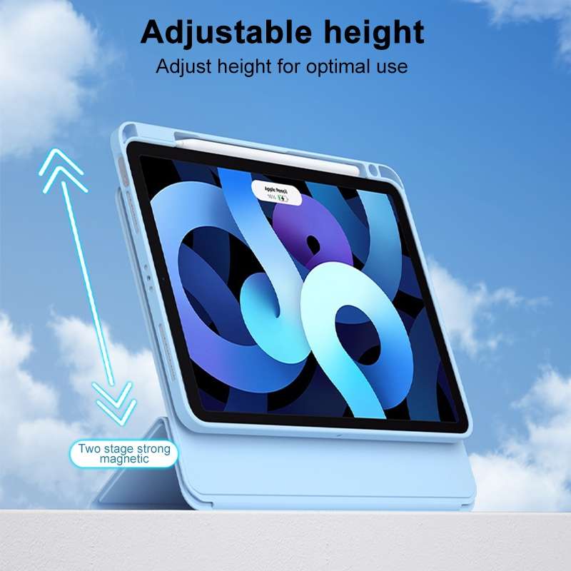 For iPad 10.2 2021 / Air 10.5 Rotatable Magnetic Detachable Leather Tablet Case with Pen Slot(P