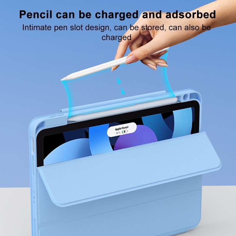For iPad 10.2 2021 / Air 10.5 Rotatable Magnetic Detachable Leather Tablet Case with Pen Slot(P