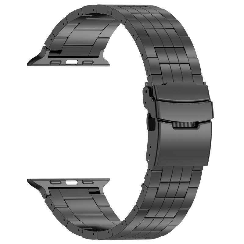 For Apple Watch SE 2022 44mm Armor 5-bead Titanium Watch Band(Black)