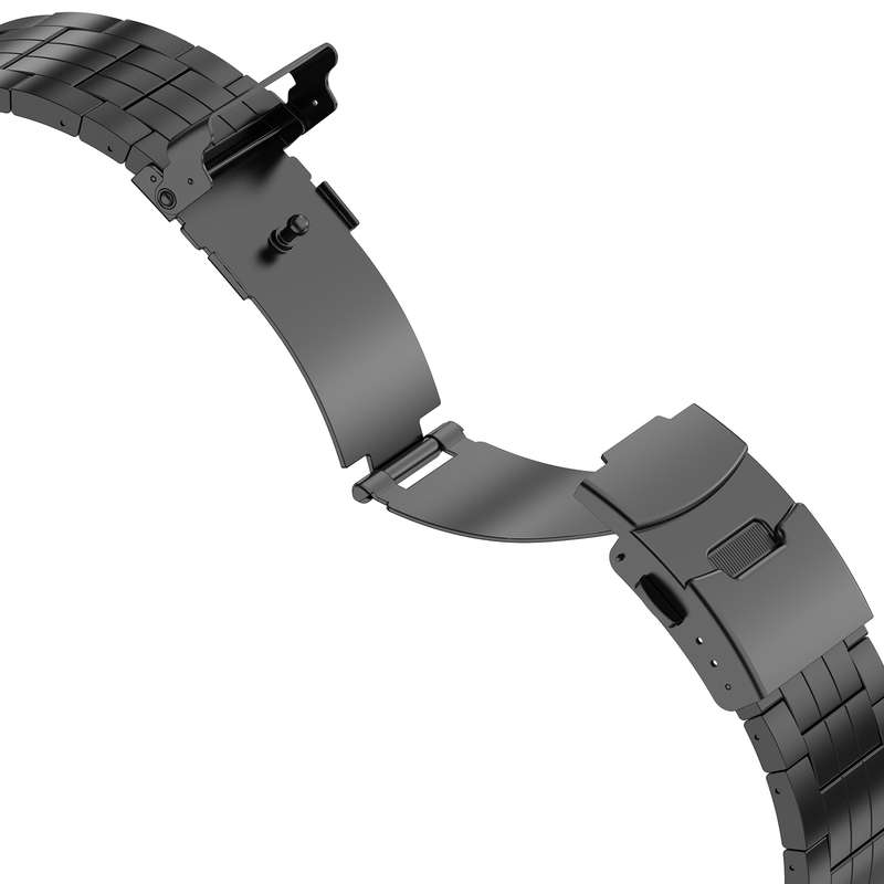 For Apple Watch SE 2022 44mm Armor 5-bead Titanium Watch Band(Black)