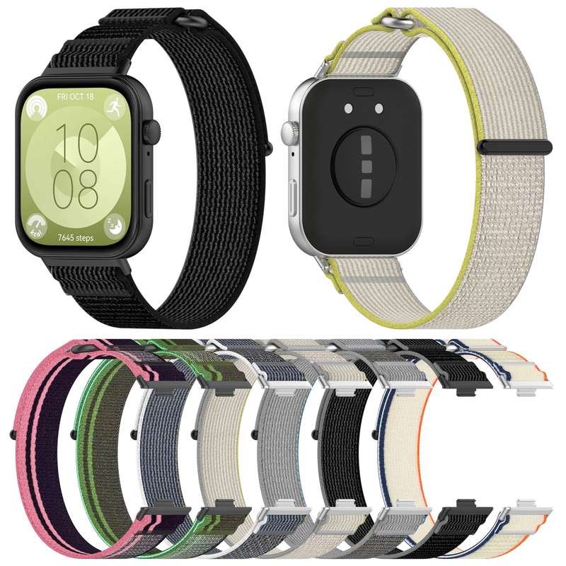 For Huawei Watch Fit3 Loop Nylon Watch Band(Blue Grey)