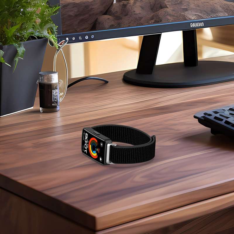 For Huawei Band 9 / 9 NFC / 8 / 8 NFC Nylon Loop Hook and Loop Fastener Watch Band(Seashell)