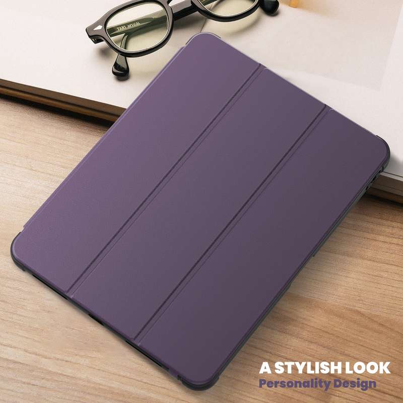 For iPad Pro 11 2022 / Air 10.9 2022 Carbon Fiber Leather Smart Tablet Case(Purple)