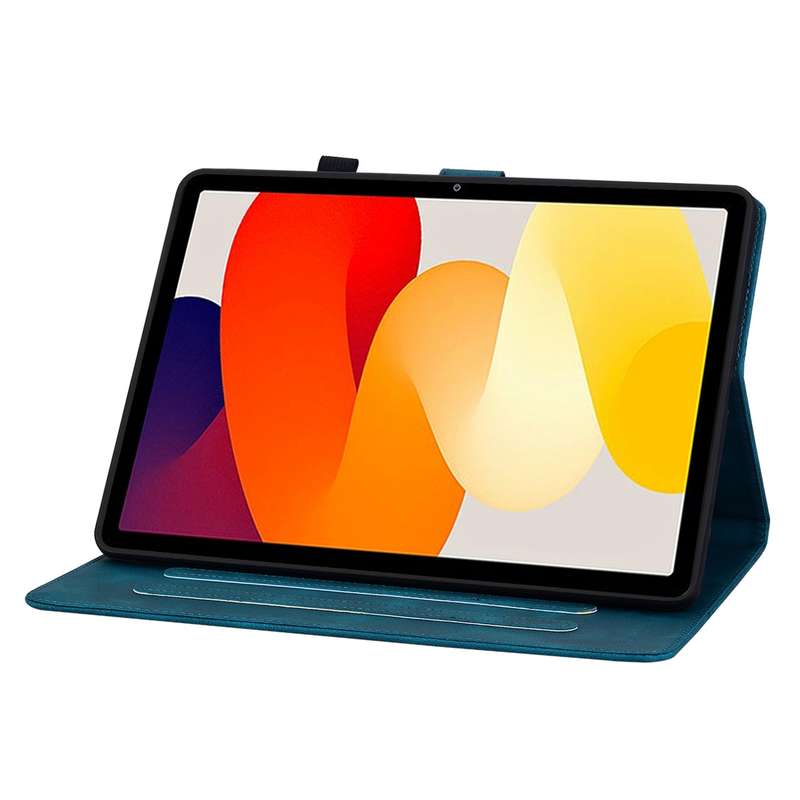 For Xiaomi Redmi Pad SE Lily Embossed Leather Tablet Case(Dark Blue)