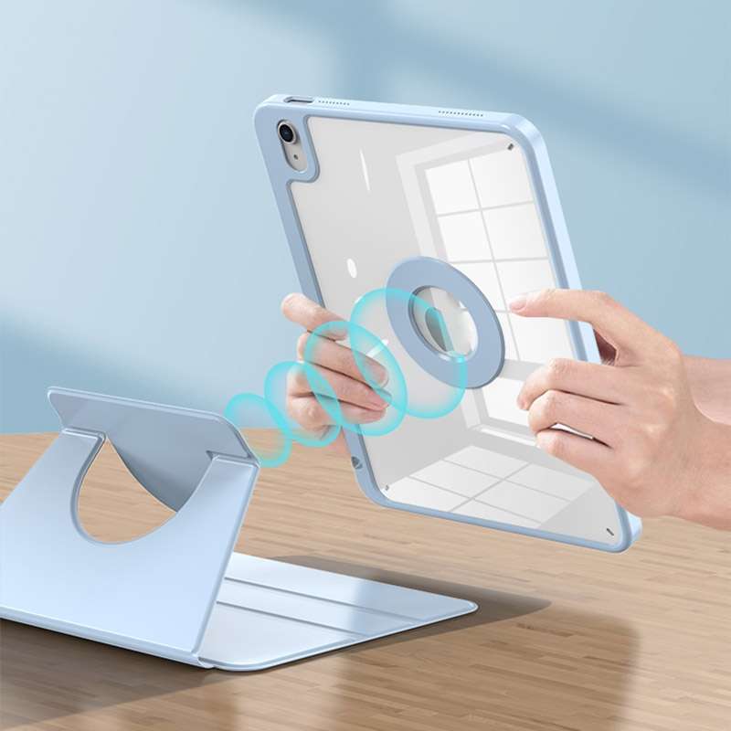 For iPad Pro 11 2024 2 in 1 Acrylic Split Rotating Leather Tablet Case(Pine Needle Green)