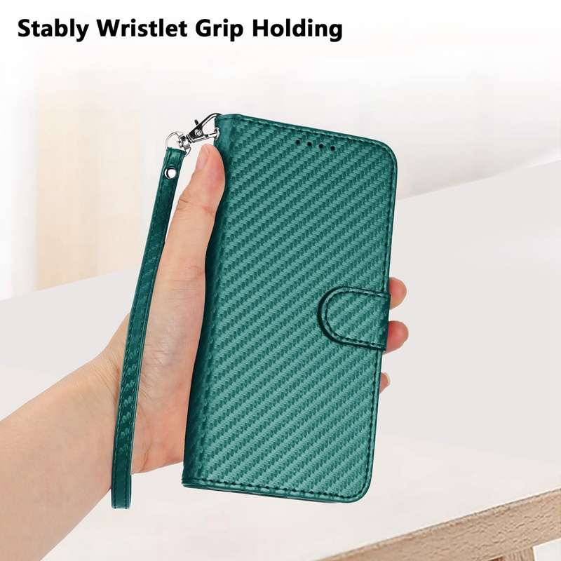 For Realme C33 2022 / C33 2023 Global YX0070 Carbon Fiber Buckle Leather Phone Case with Lanyar