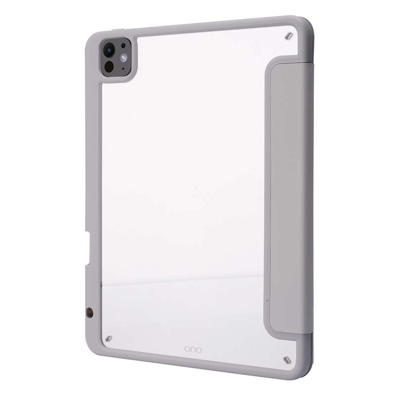For iPad Pro 11 2024 Deformation Transparent Acrylic Leather Tablet Case(Grey)