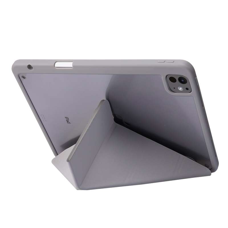 For iPad Pro 11 2024 Deformation Transparent Acrylic Leather Tablet Case(Grey)