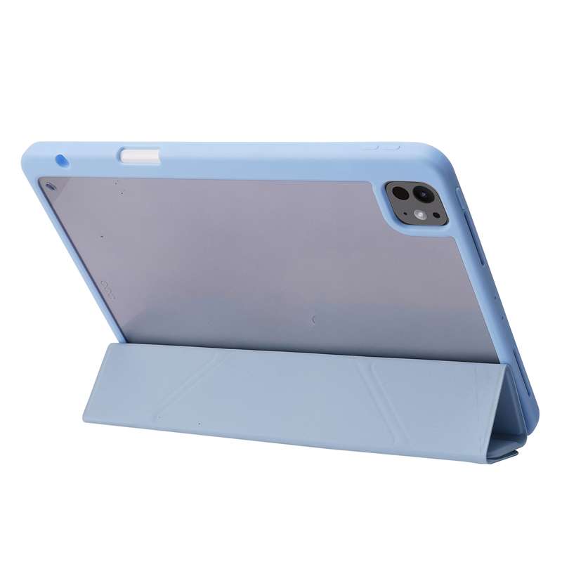 For iPad Pro 11 2024 Deformation Transparent Acrylic Leather Tablet Case(Grey)
