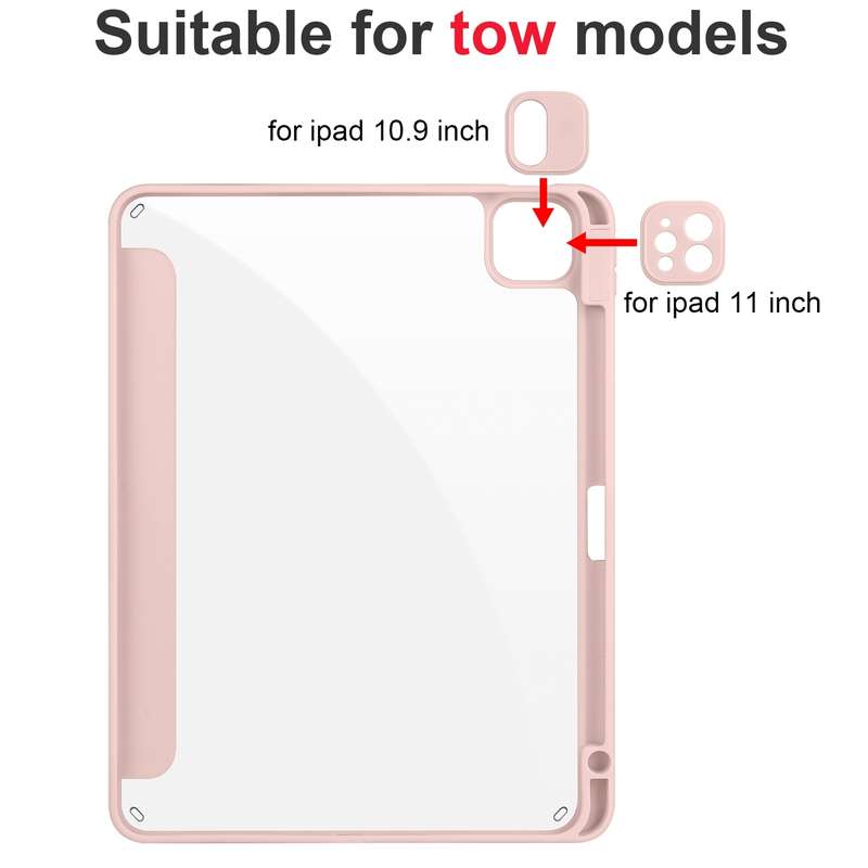For iPad Air 11 2024 Acrylic 3-folding Smart Leather Tablet Case(Pink)