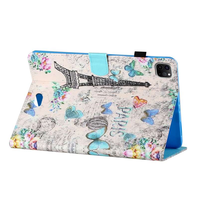 For iPad Pro 11 2024 Coloured Drawing Stitching Smart Leather Tablet Case(Tower and Butterflies