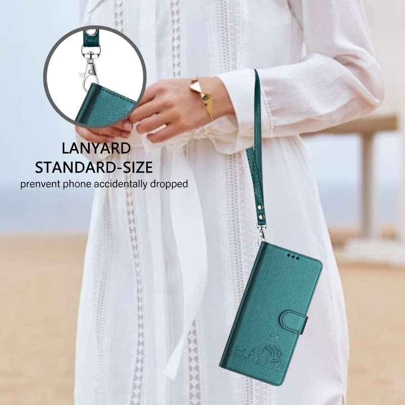 For Samsung Galaxy A04 Core/A03 Core 4G Cat Rat Embossed Pattern RFID Leather Phone Case with L