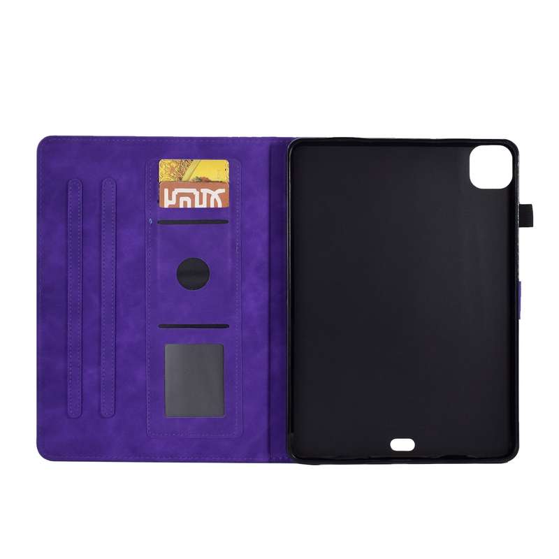 For iPad Pro 11 2024 Tower Embossed Leather Smart Tablet Case(Purple)