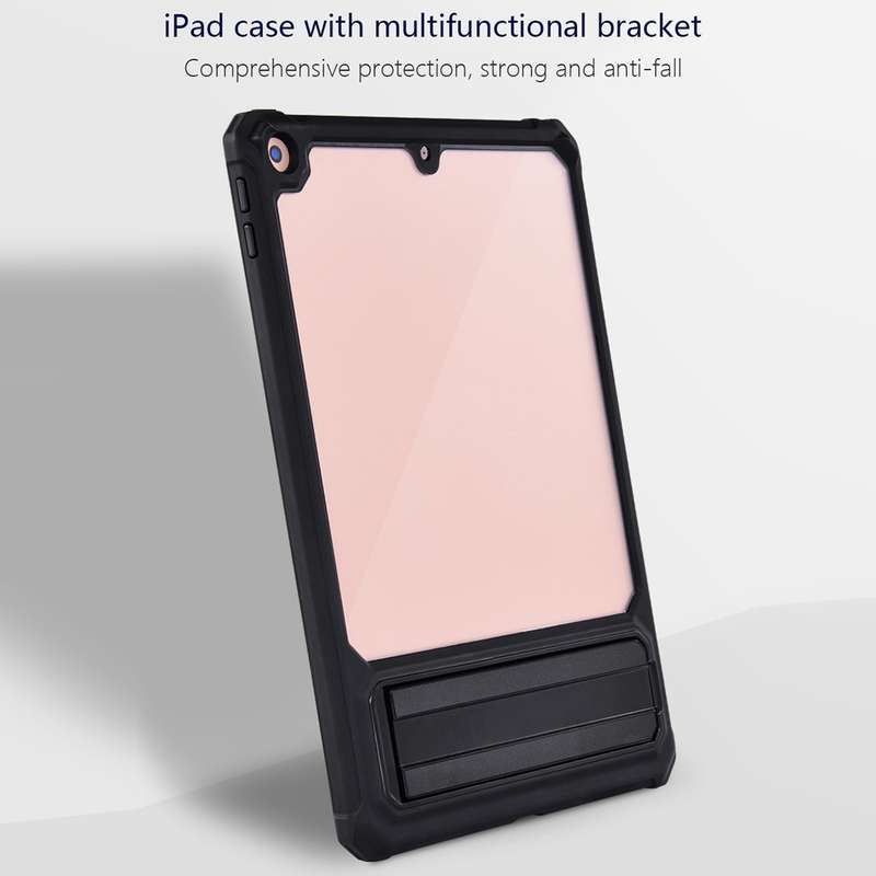 For iPad mini 6 Transparent PC Hybrid TPU Tablet Case with Holder(Wine Red)