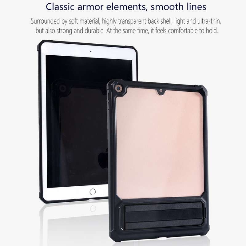 For iPad mini 6 Transparent PC Hybrid TPU Tablet Case with Holder(Wine Red)