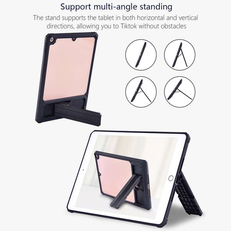 For iPad mini 6 Transparent PC Hybrid TPU Tablet Case with Holder(Wine Red)
