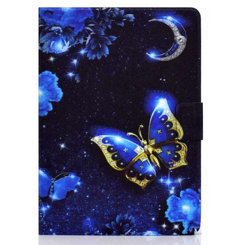 For iPad Pro 11 2024 Colored Drawing Horizontal Flip Tablet Leather Case(Blue Butterfly)