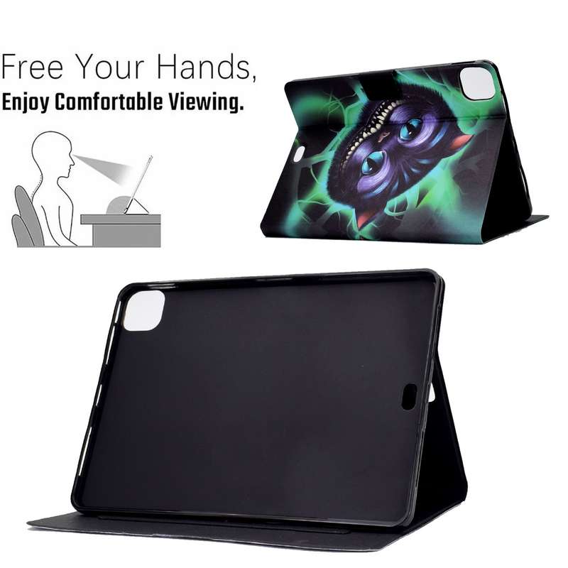 For iPad Pro 11 2024 Colored Drawing Smart Leather Tablet Case(Big Headed Cat)