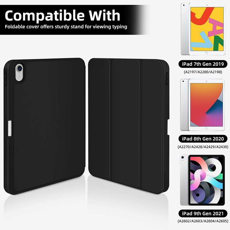For iPad Air 11 2024 3-fold TPU Smart Leather Tablet Case with Pen Slot(Black)