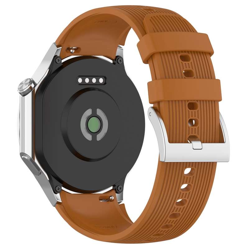 For OPPO Watch X / OnePlus Watch 2 Vertical Texture Silicone Watch Band(Brown)