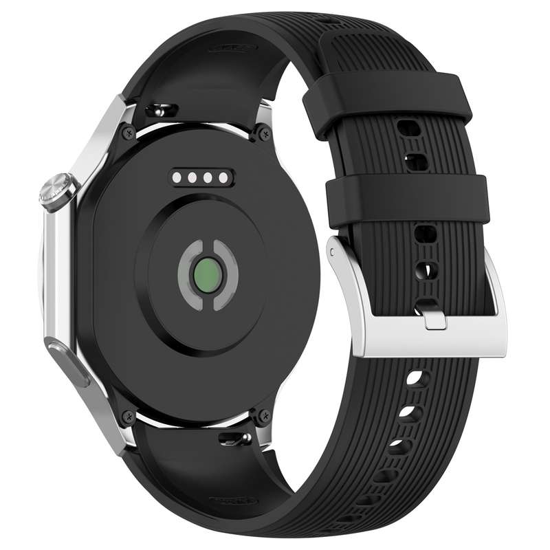 For OPPO Watch X / OnePlus Watch 2 Vertical Texture Silicone Watch Band(Black)