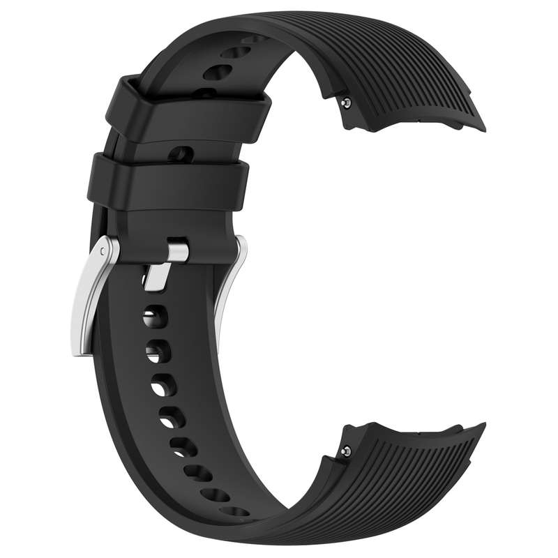 For OPPO Watch X / OnePlus Watch 2 Vertical Texture Silicone Watch Band(Black)