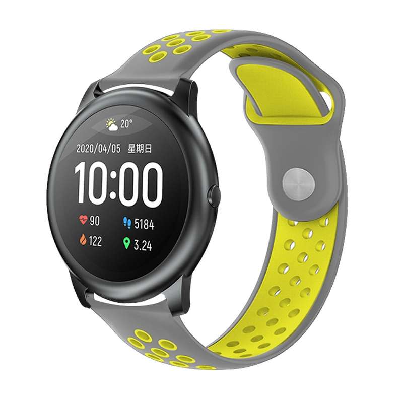 For Xiaomi Haylou Solar / LS05 Silicone Reverse Buckle Strap(Black+Red)