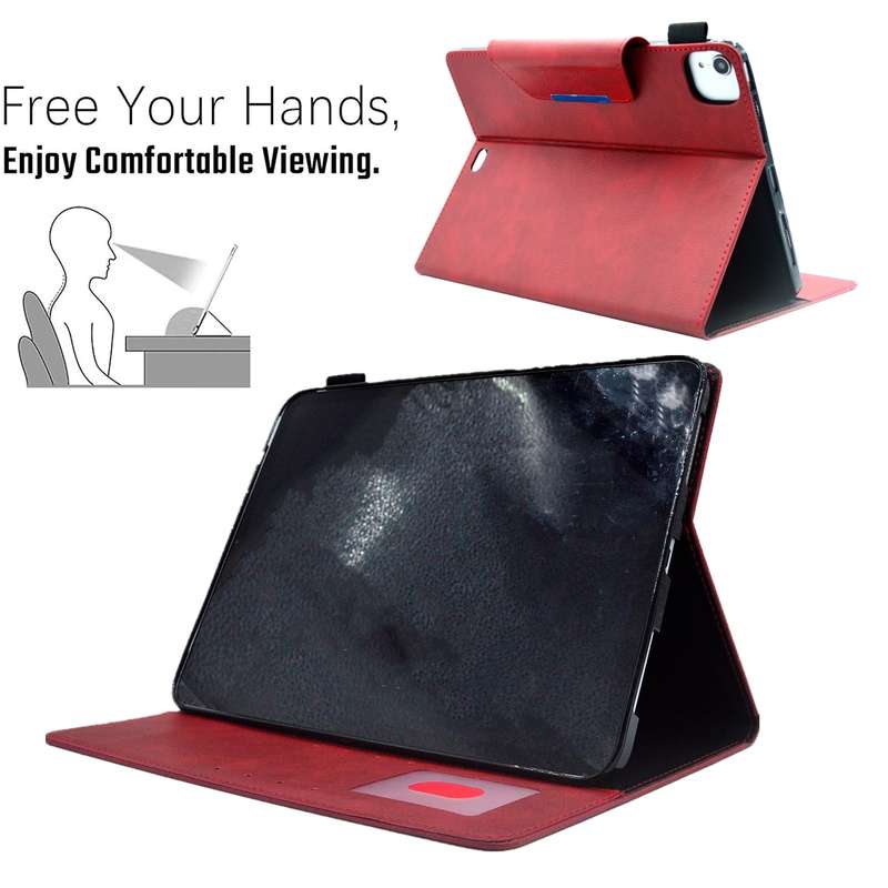 For iPad Pro 11 2024 Suede Cross Texture Magnetic Clasp Leather Smart Tablet Case(Red)